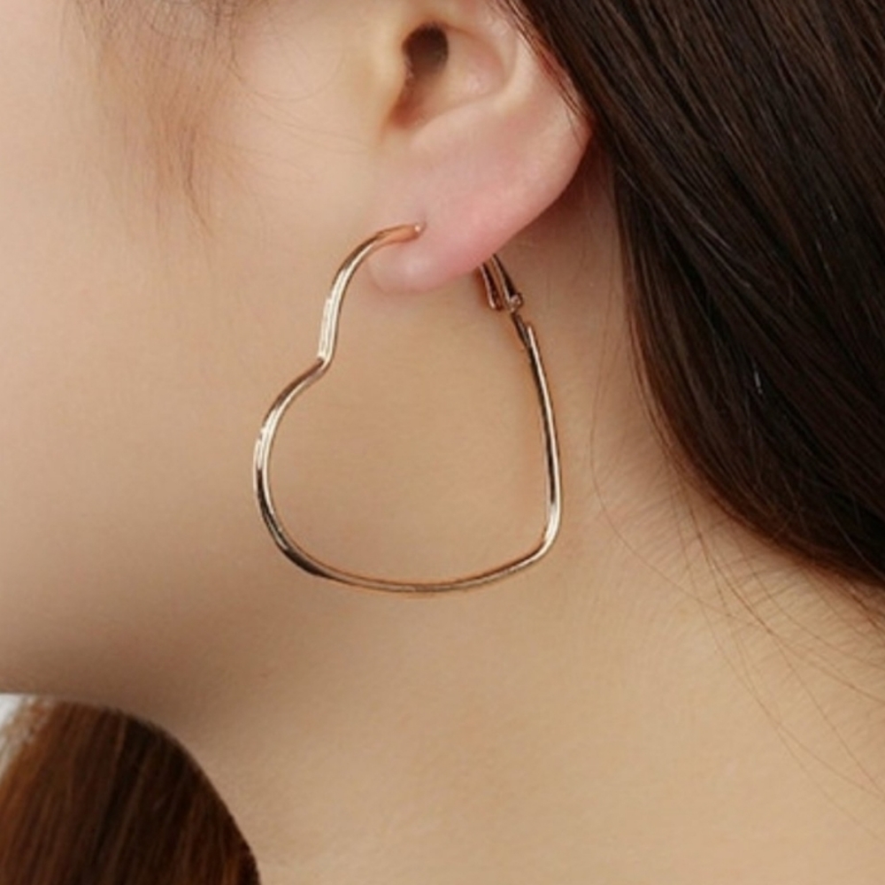 Heart Hoop Earings
